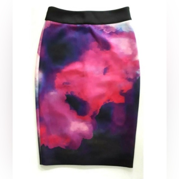 Ted Baker - Pink & Purple Galaxy Print Pencil Skirt - Picture 4 of 8